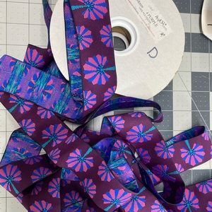 New kaffe Fassett polyester ribbon.  4purple KF-04/48mm (4 yard and 32” piece)